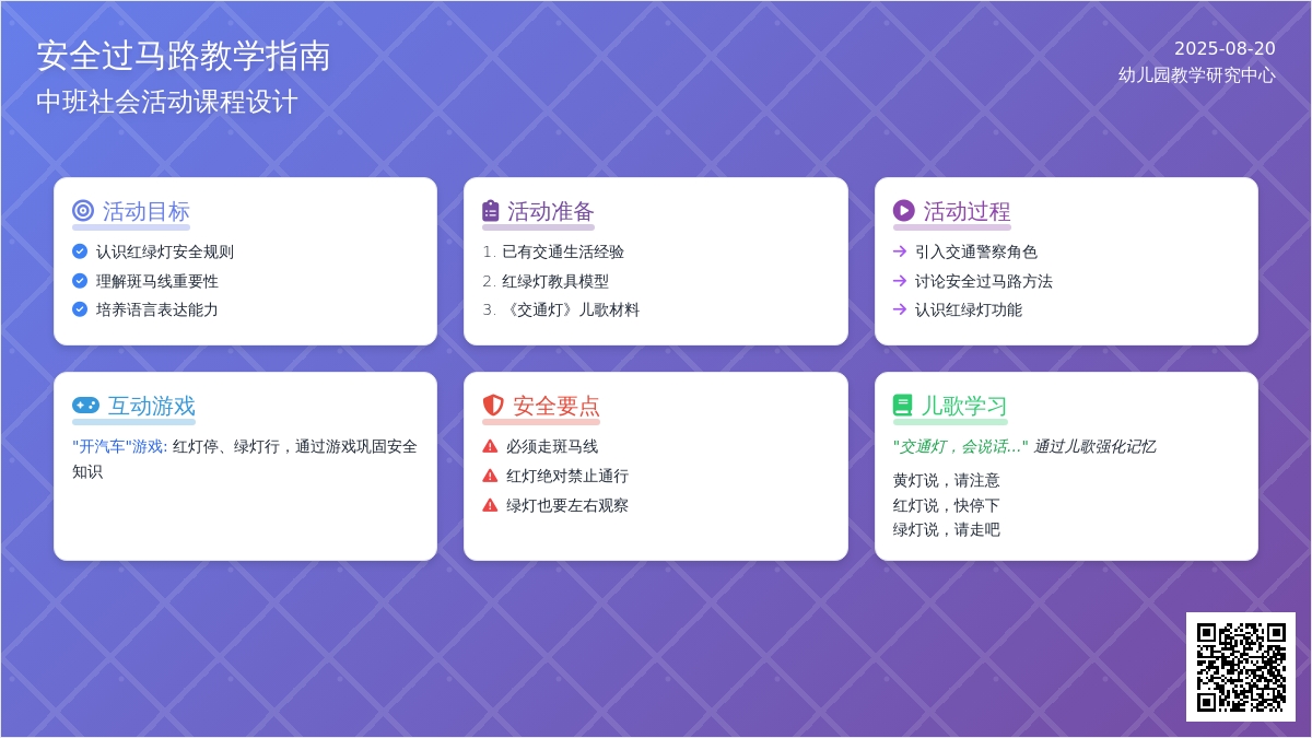 中班社会教案《安全过马路》含反思