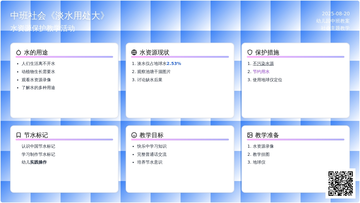 中班社会教案《淡水用处大》