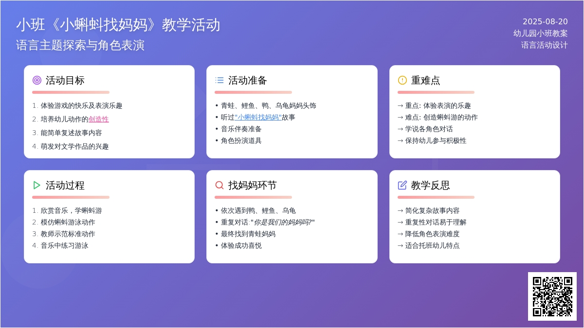 幼儿园小班教案《小蝌蚪找妈妈》含反思