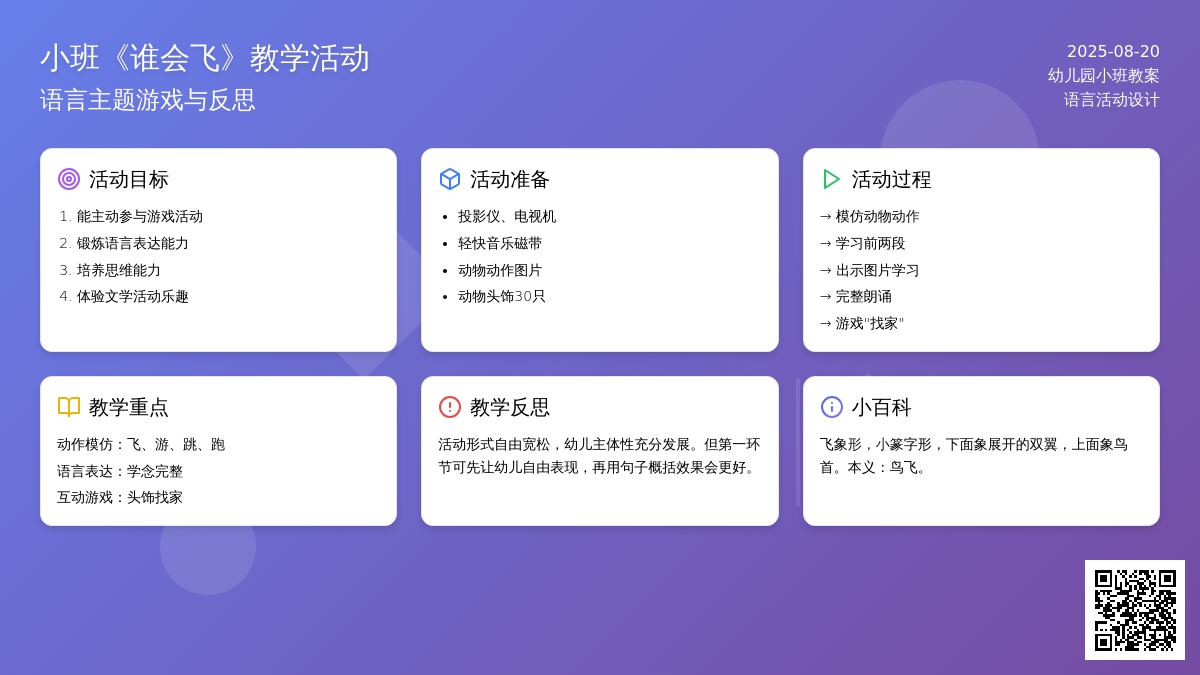 幼儿园小班教案《谁会飞》含反思