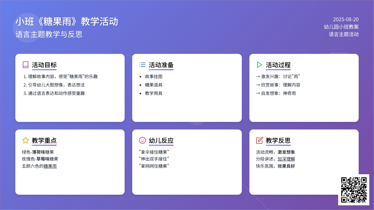 幼儿园小班教案《糖果雨》含反思