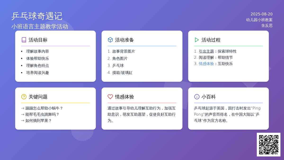 幼儿园小班教案《乒乓球奇遇记》含反思