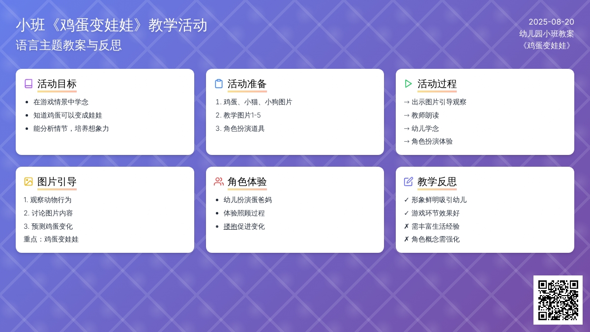幼儿园小班教案《鸡蛋变娃娃》含反思