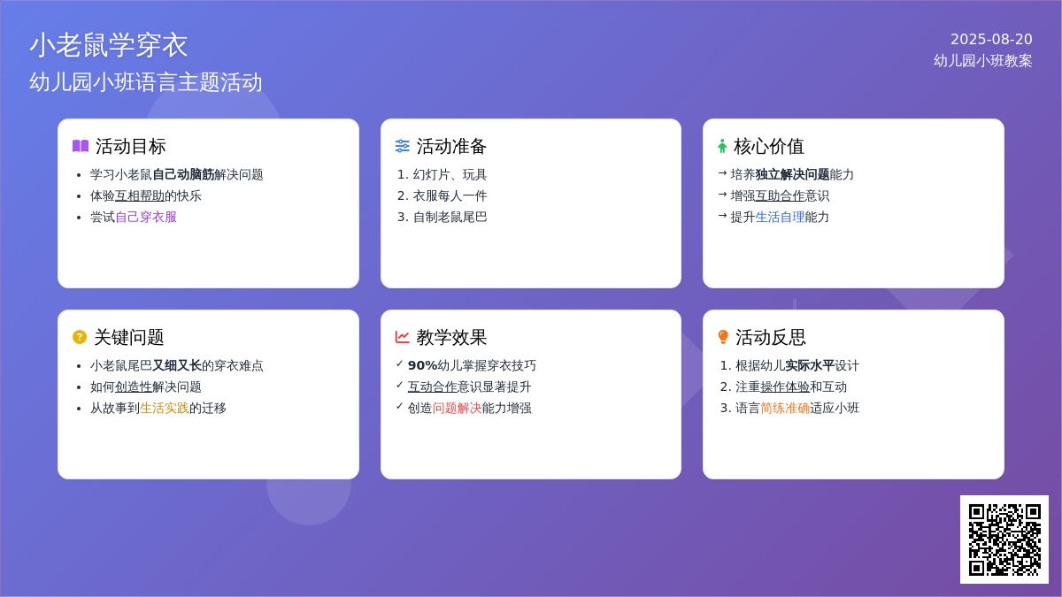幼儿园小班教案《小老鼠学穿衣》含反思