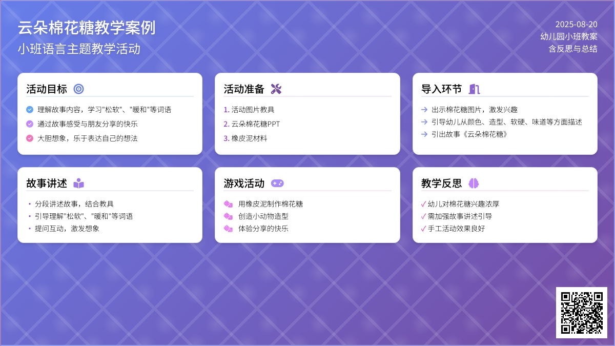 幼儿园小班教案《云朵棉花糖》含反思