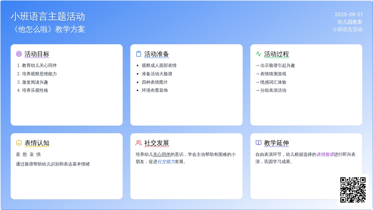 幼儿园小班教案《他怎么啦》