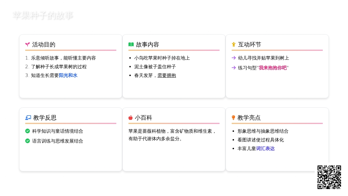 幼儿园小班教案《苹果种子的故事》含反思