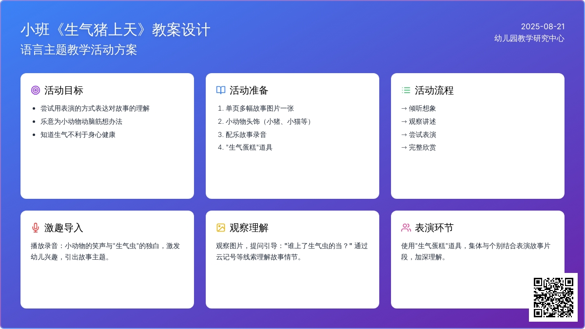 幼儿园小班教案《生气猪上天》含反思