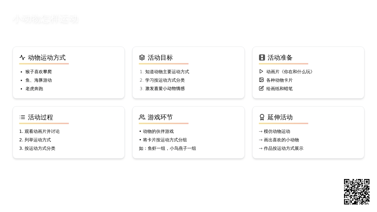 幼儿园小班教案《小动物怎样运动》