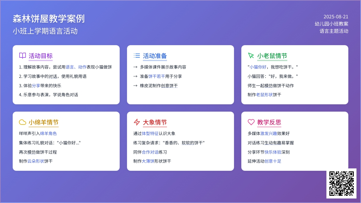 幼儿园小班上学期语言教案《森林饼屋》含反思