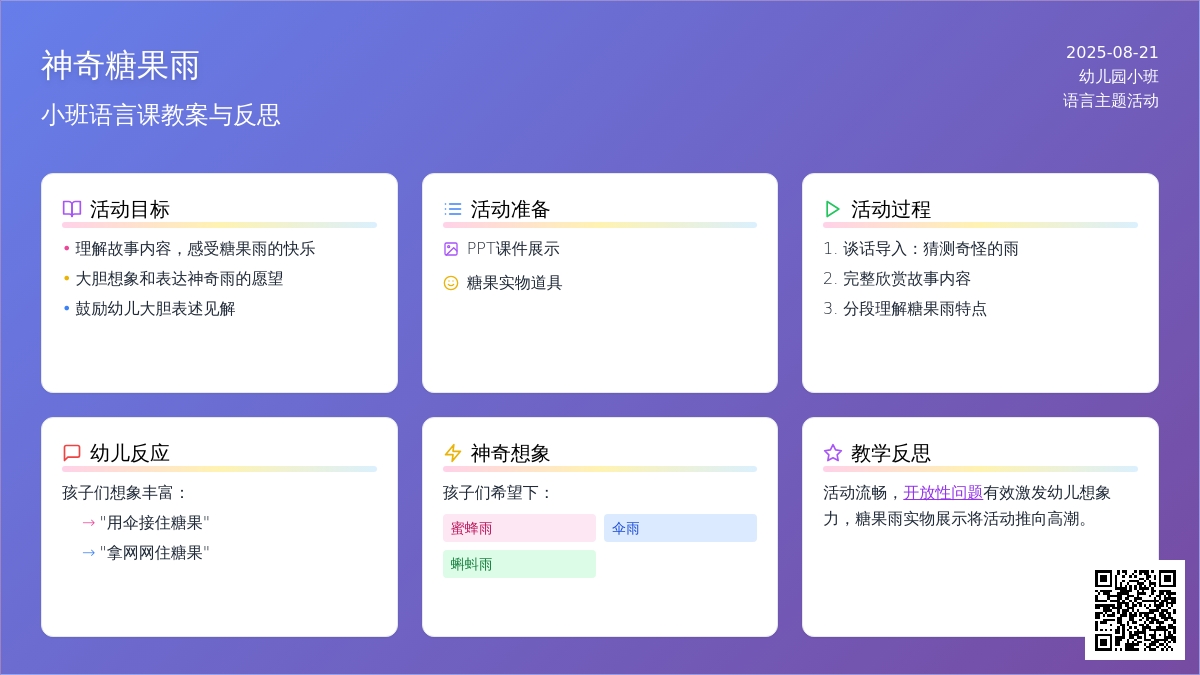小班语言课教案《神奇糖果雨》含反思