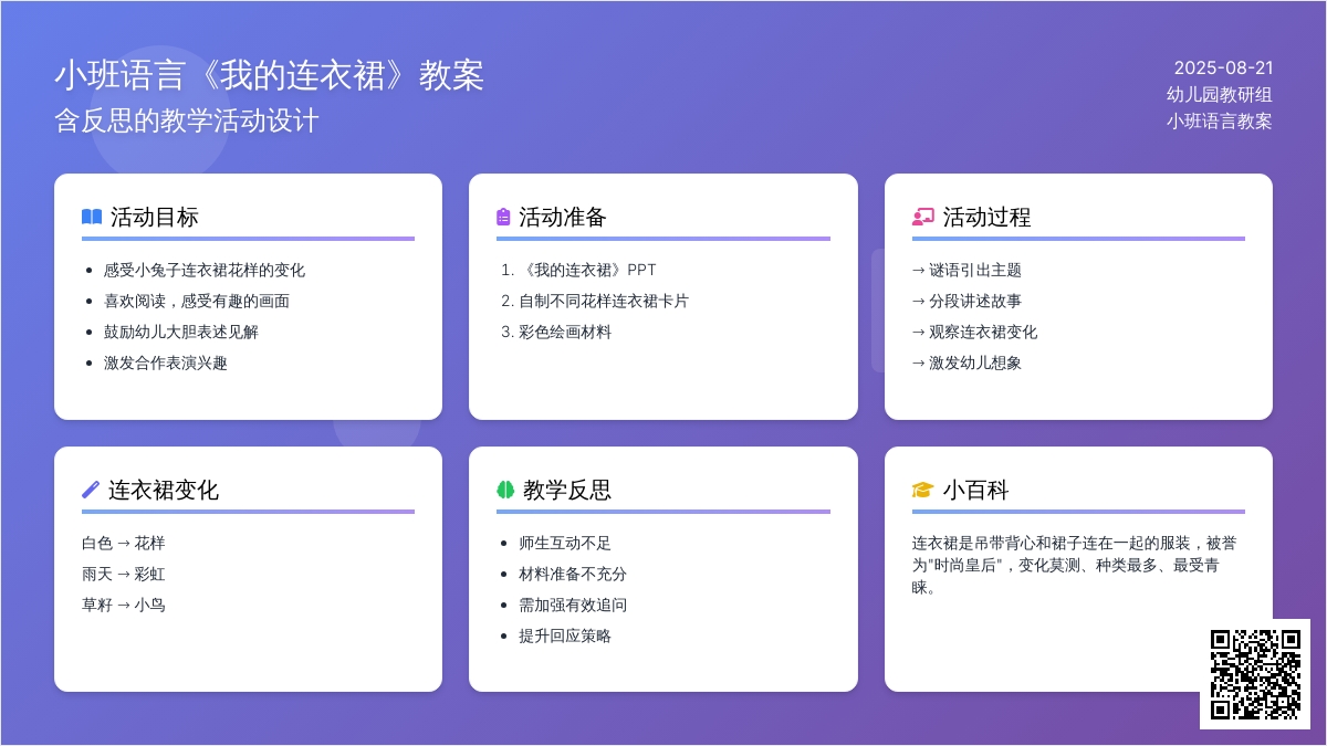 小班语言教案《我的连衣裙》含反思
