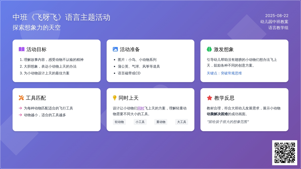 幼儿园中班教案《飞呀飞》含反思