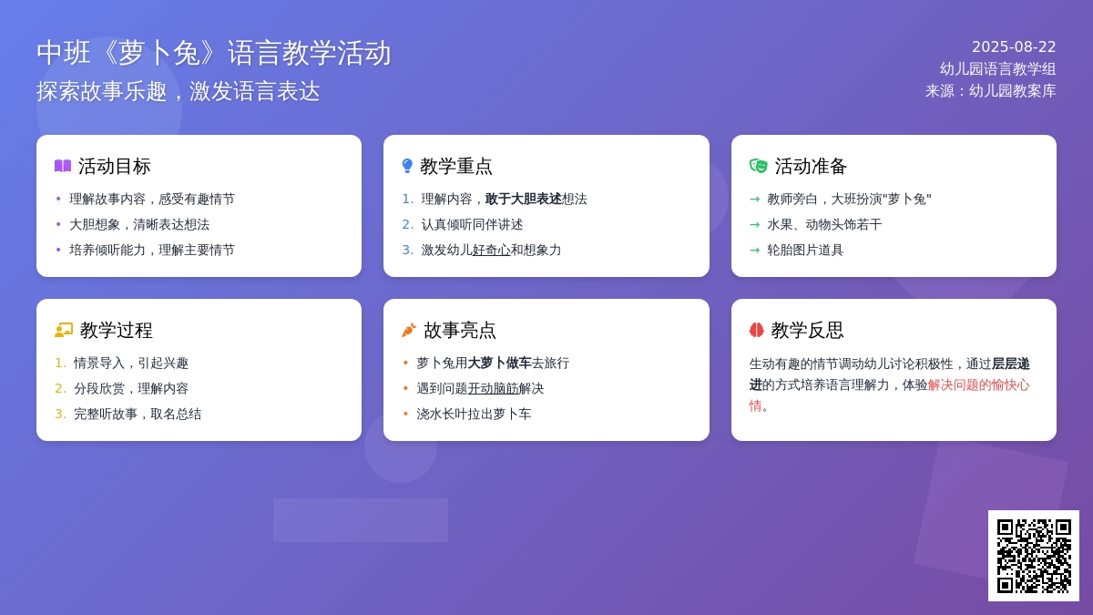 幼儿园中班教案《萝卜兔》含反思