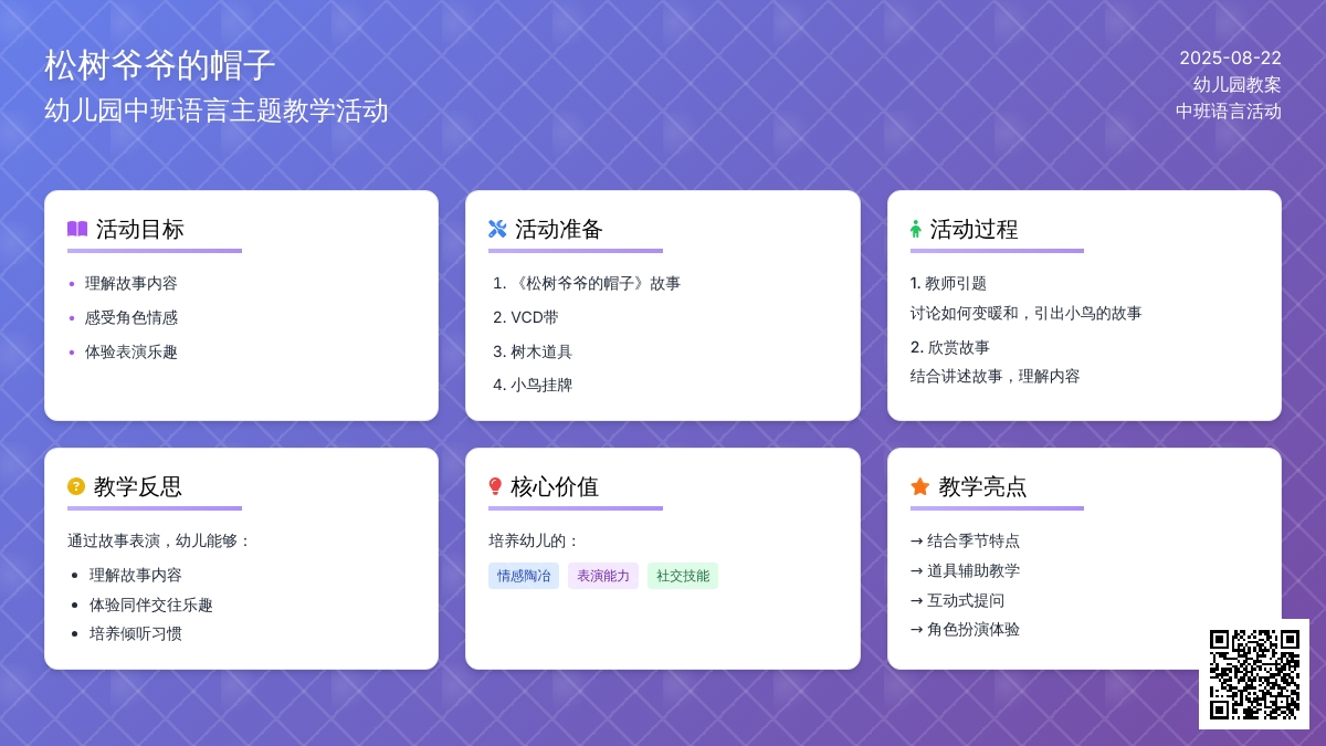 幼儿园中班教案《松树爷爷的帽子》含反思