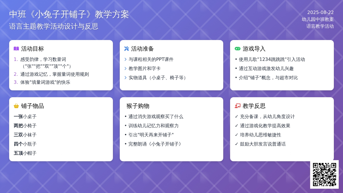 幼儿园中班教案《小兔子开铺子》含反思