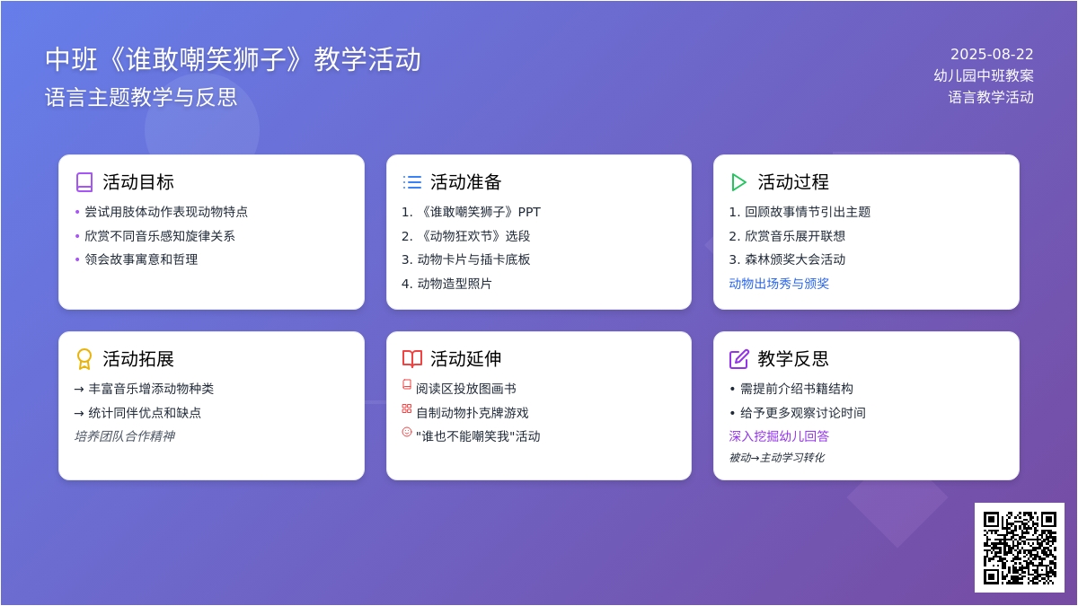 幼儿园中班教案《谁敢嘲笑狮子》含反思