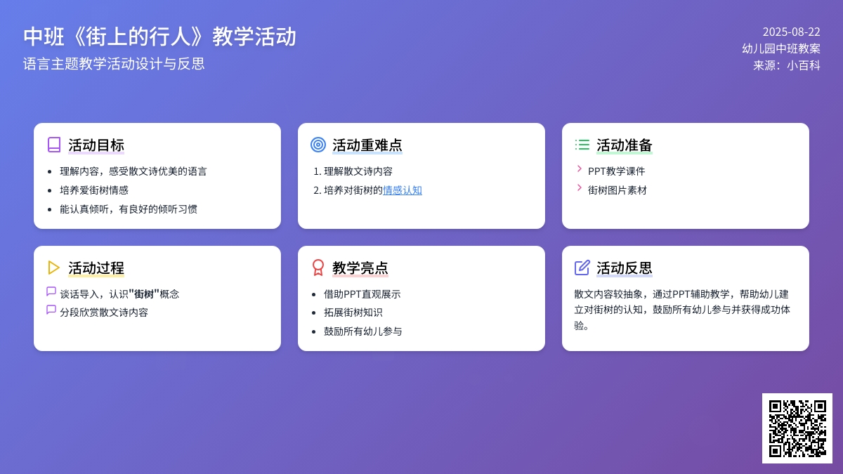 幼儿园中班教案《街上的行人》含反思