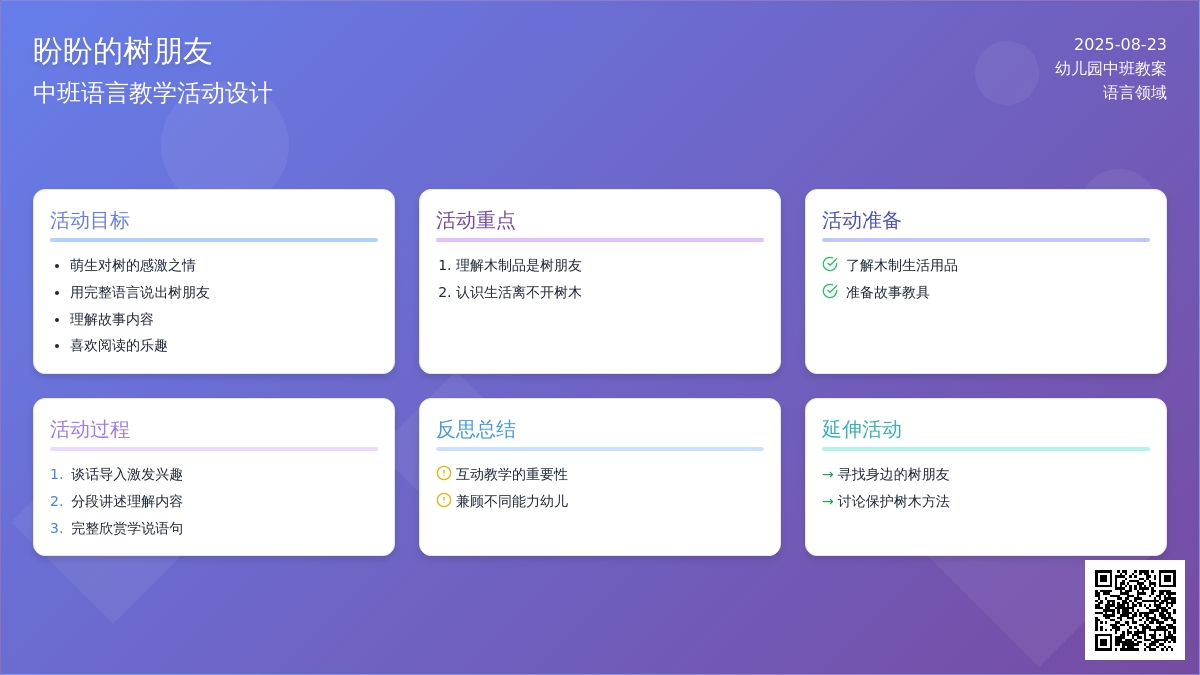 幼儿园中班语言教案《盼盼的树朋友》含反思