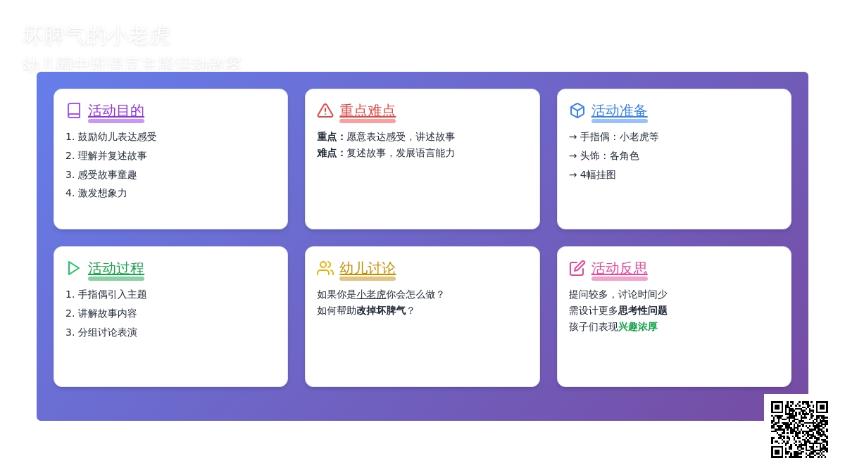 幼儿园中班教案《坏脾气的小老虎》含反思