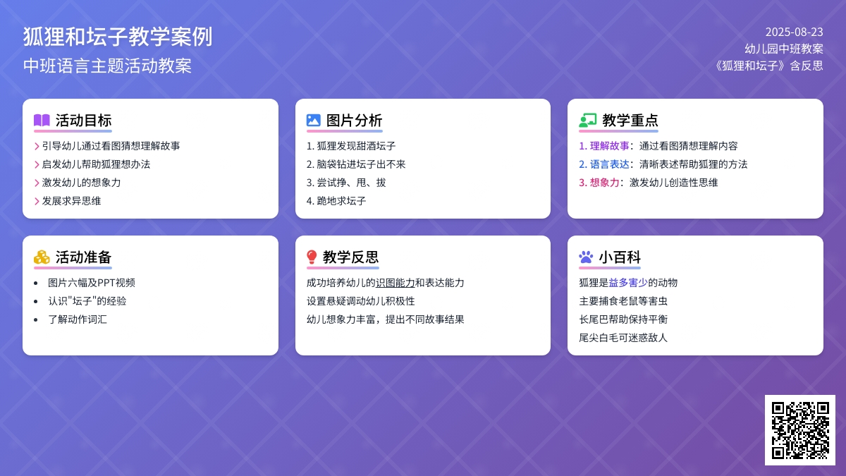 幼儿园中班教案《狐狸和坛子》含反思