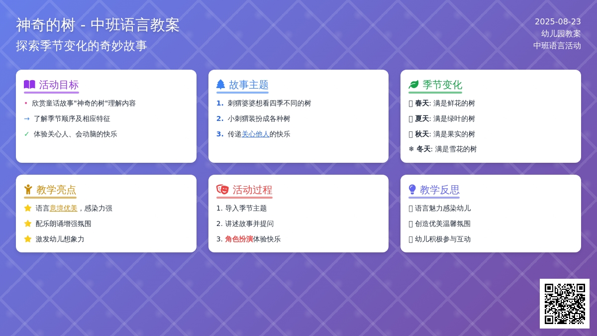 中班优秀语言教案《神奇的树》含反思