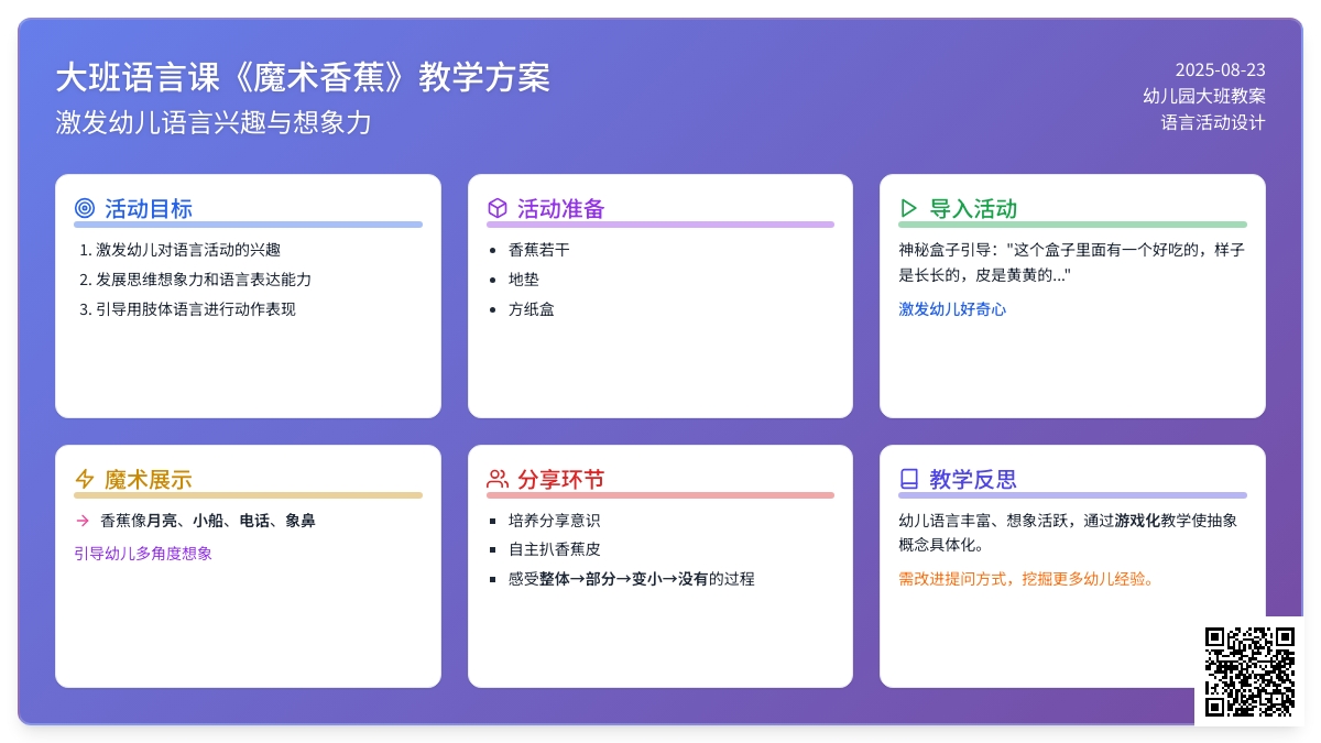 大班语言课教案《魔术香蕉》含反思