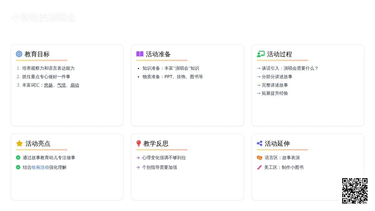 幼儿园大班教案《小青蛙的演唱会》含反思