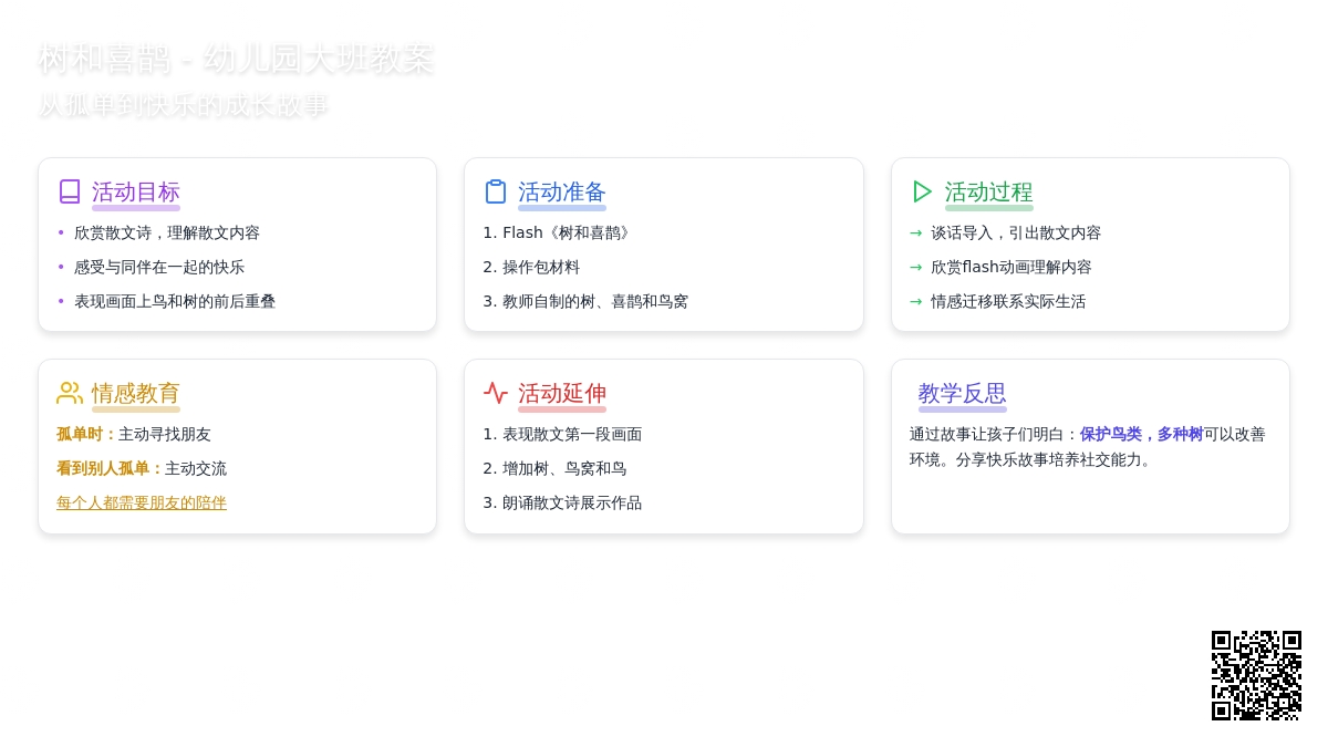 幼儿园大班教案《树和喜鹊》含反思
