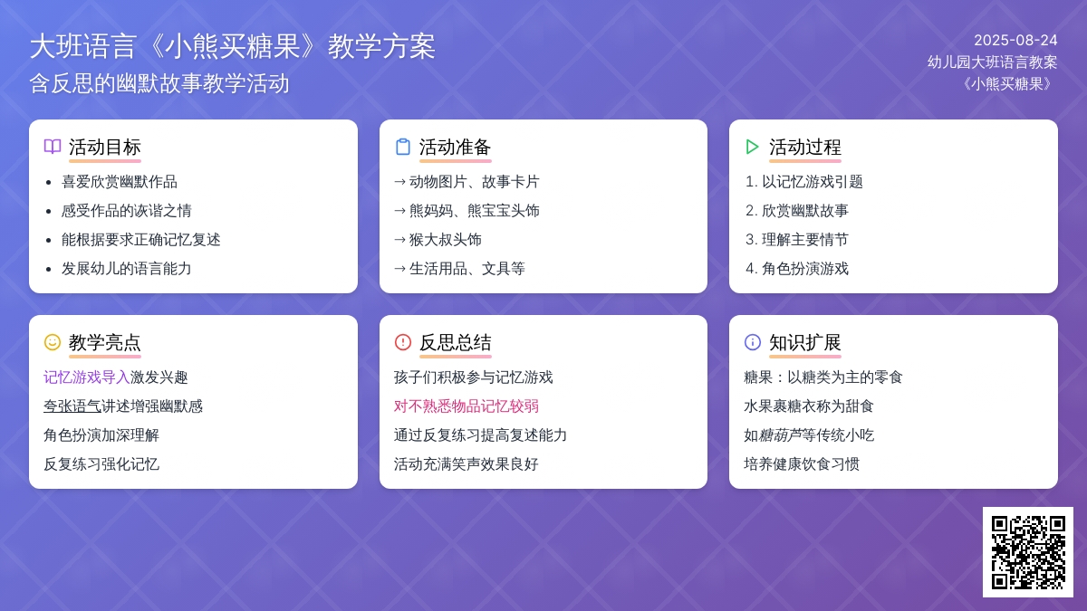 幼儿园大班语言教案《小熊买糖果》含反思