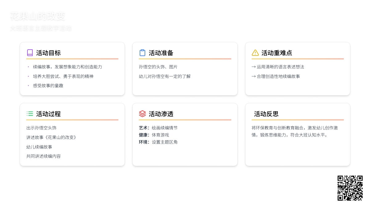 幼儿园大班教案《花果山的改变》含反思