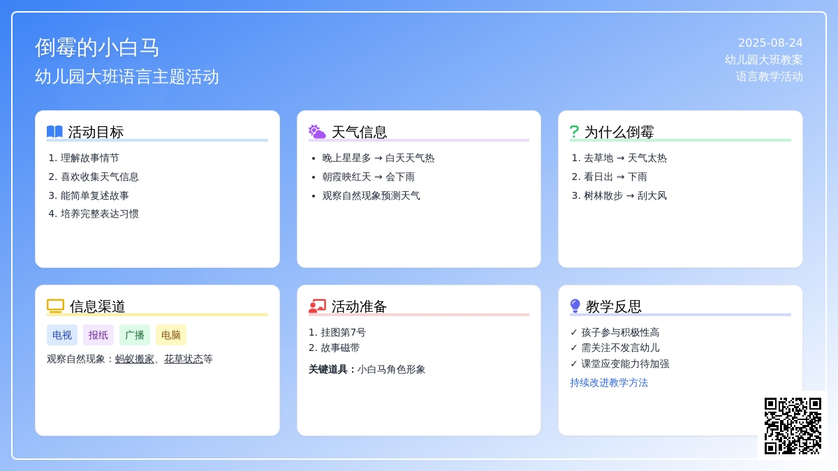 幼儿园大班教案《倒霉的小白马》含反思