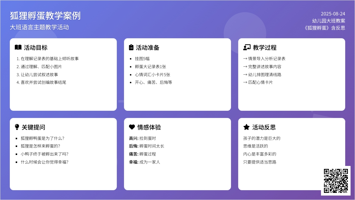 幼儿园大班教案《狐狸孵蛋》含反思