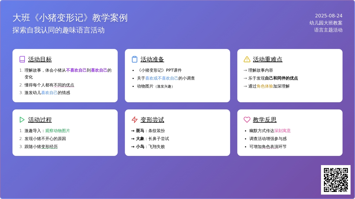 幼儿园大班教案《小猪变形记》含反思