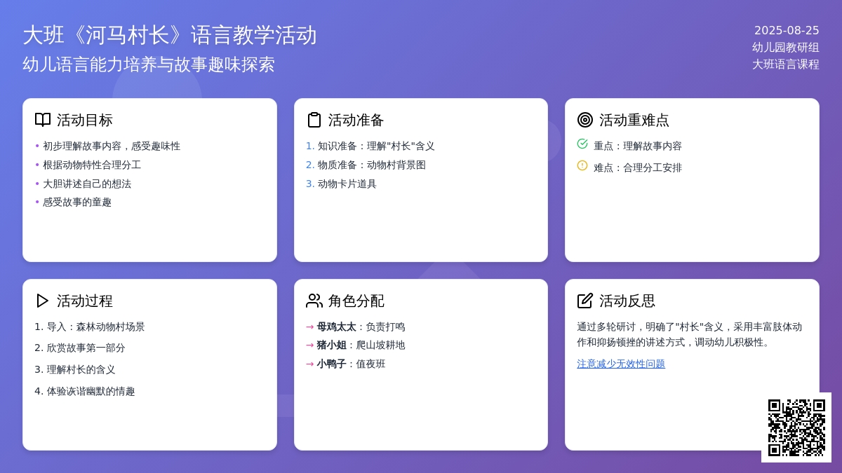 幼儿园大班教案《河马村长》含反思