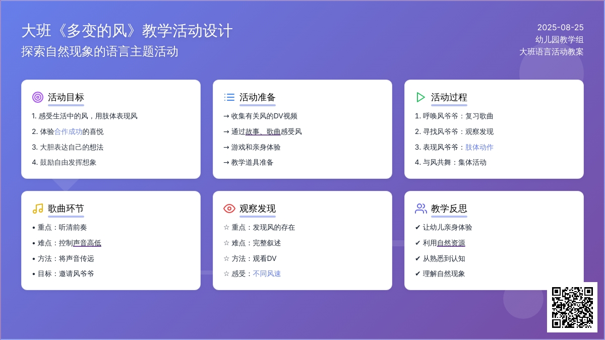 幼儿园大班教案《多变的风》含反思