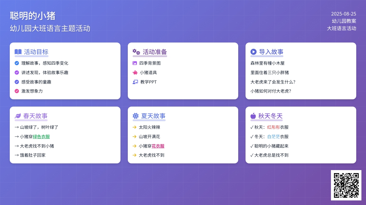 幼儿园大班教案《聪明的小猪》含反思