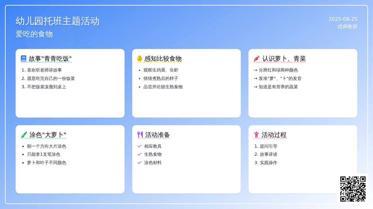 幼儿园托班主题活动――爱吃的食物