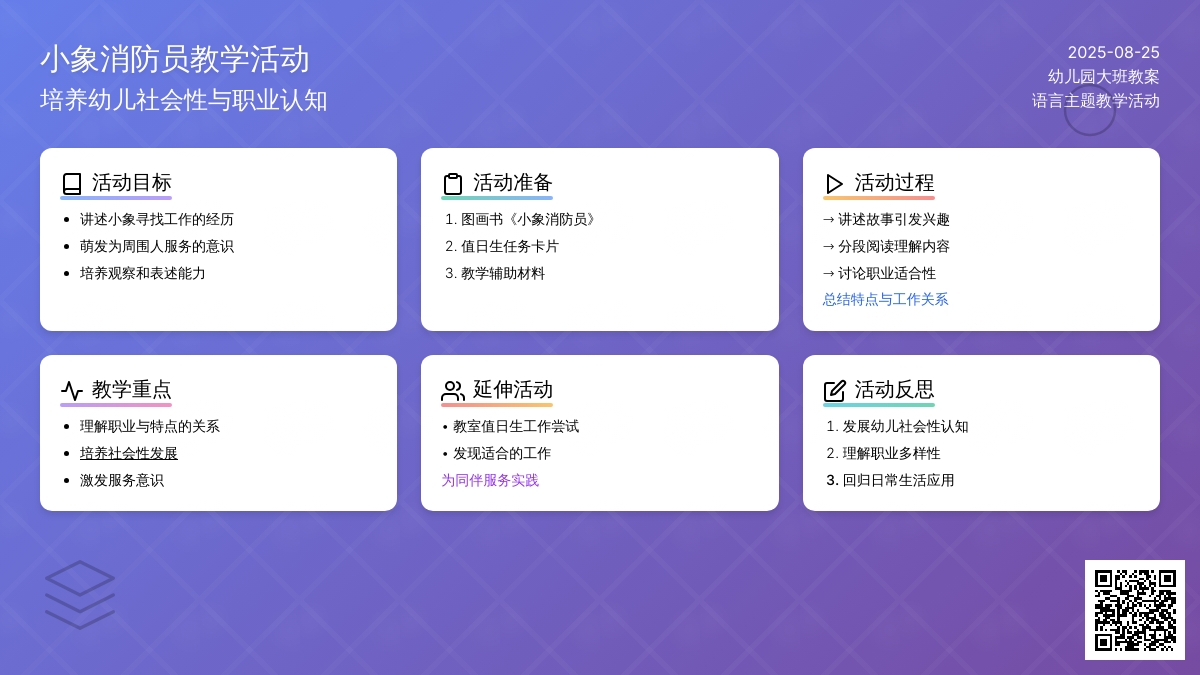 幼儿园大班教案《小象消防员》含反思