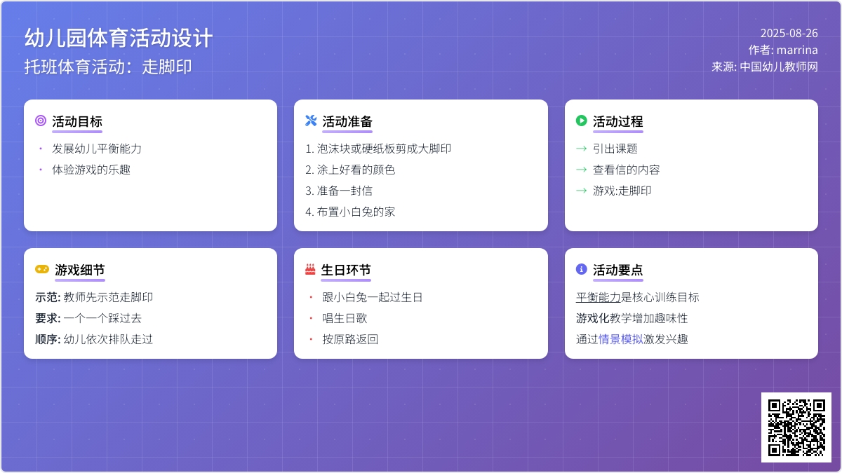 幼儿园托班体育活动设计――走脚印