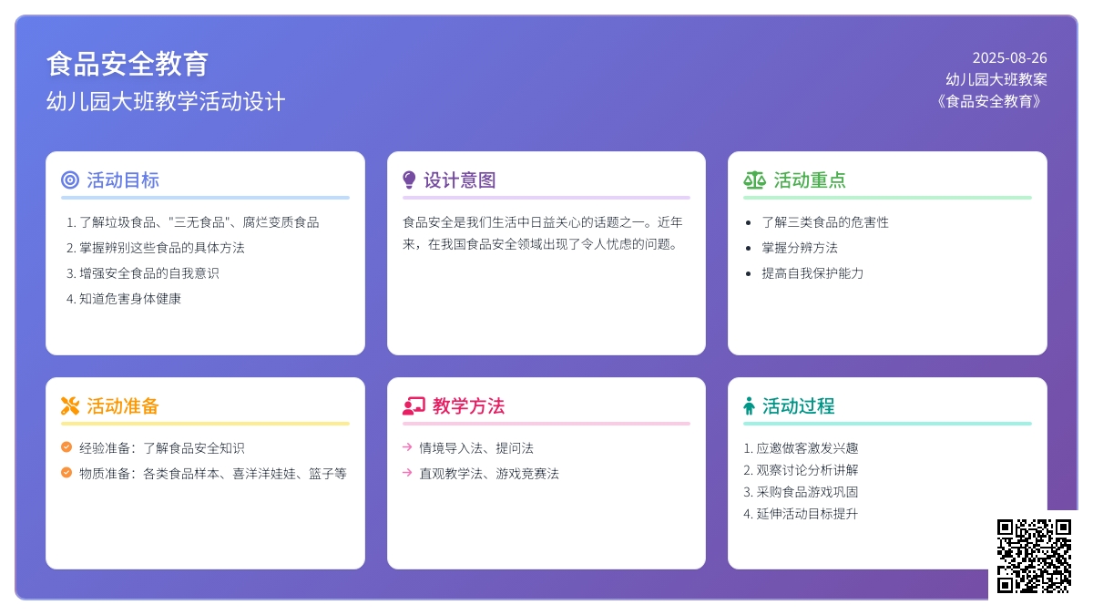 幼儿园大班教案《食品安全教育》