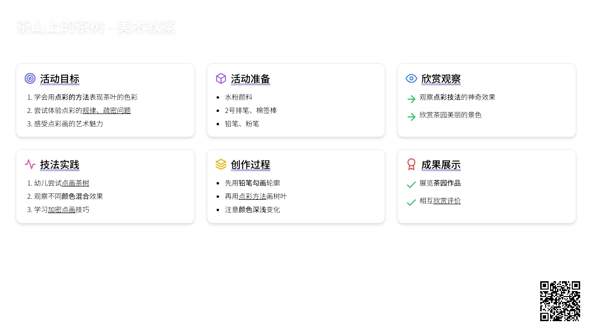 幼儿园大班下学期美术教案《茶山上的茶树》含反思