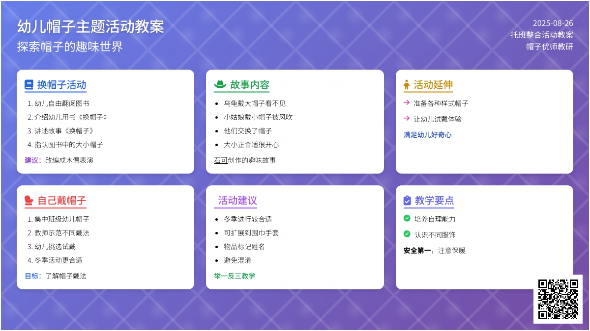 幼儿园托班语言活动――帽子