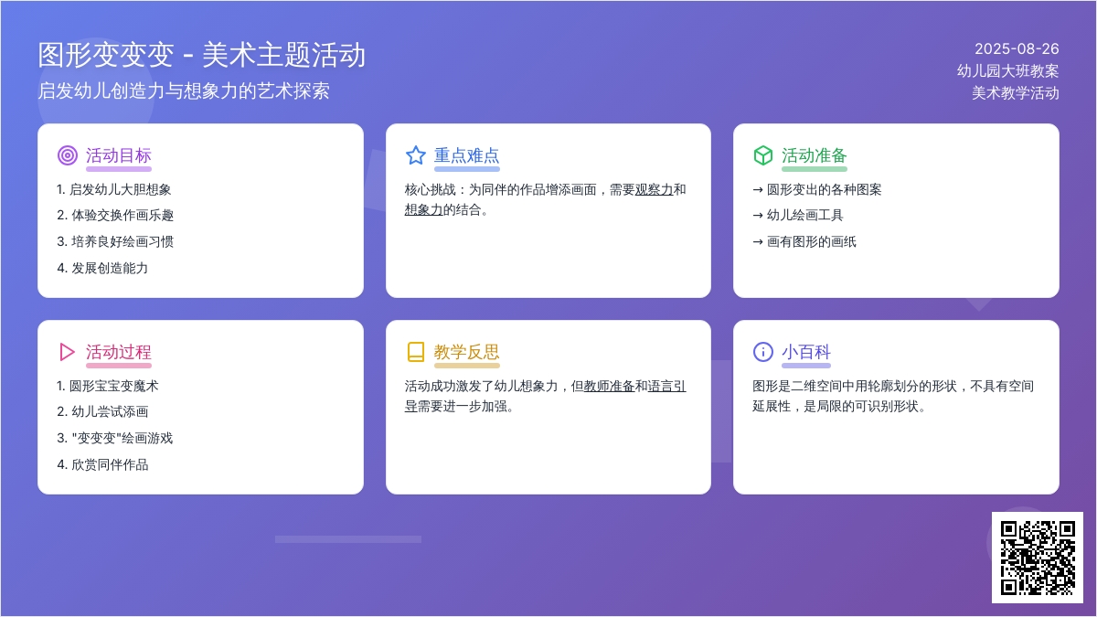 幼儿园大班教案《图形变变变》含反思