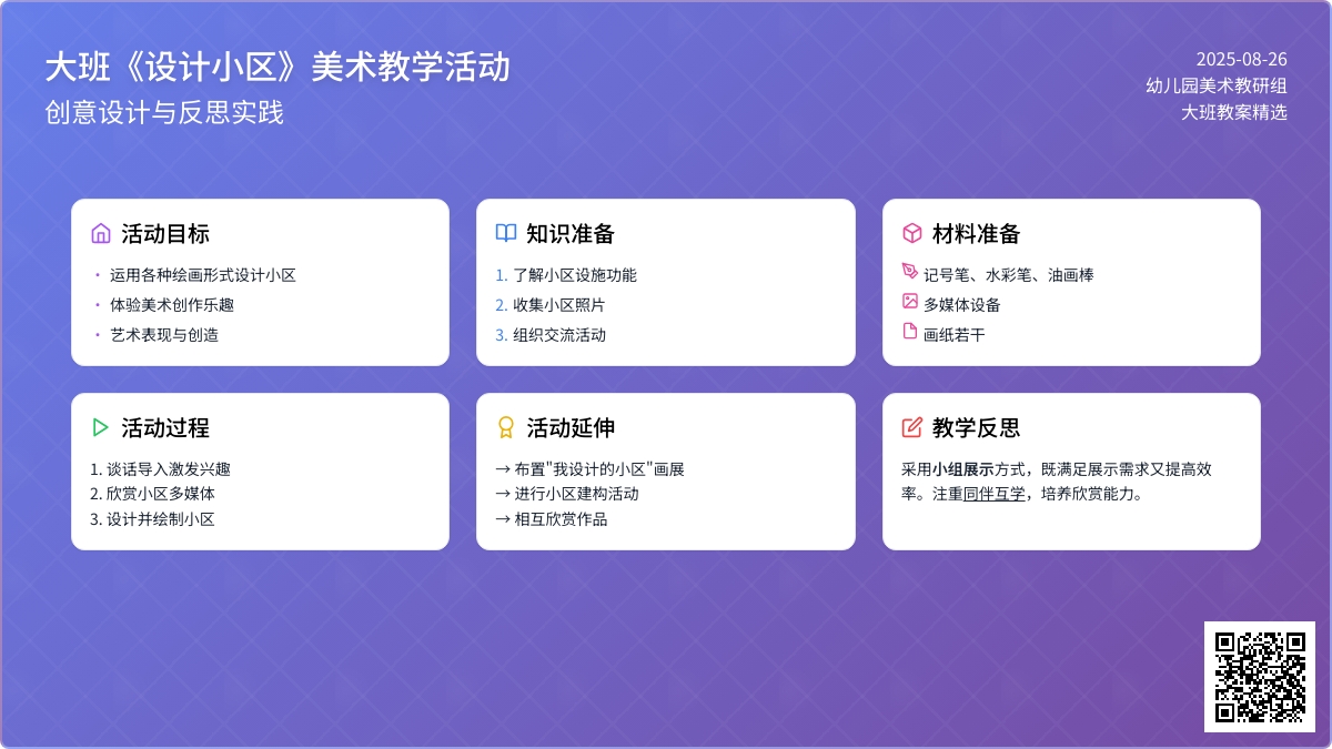 幼儿园大班教案《设计小区》含反思