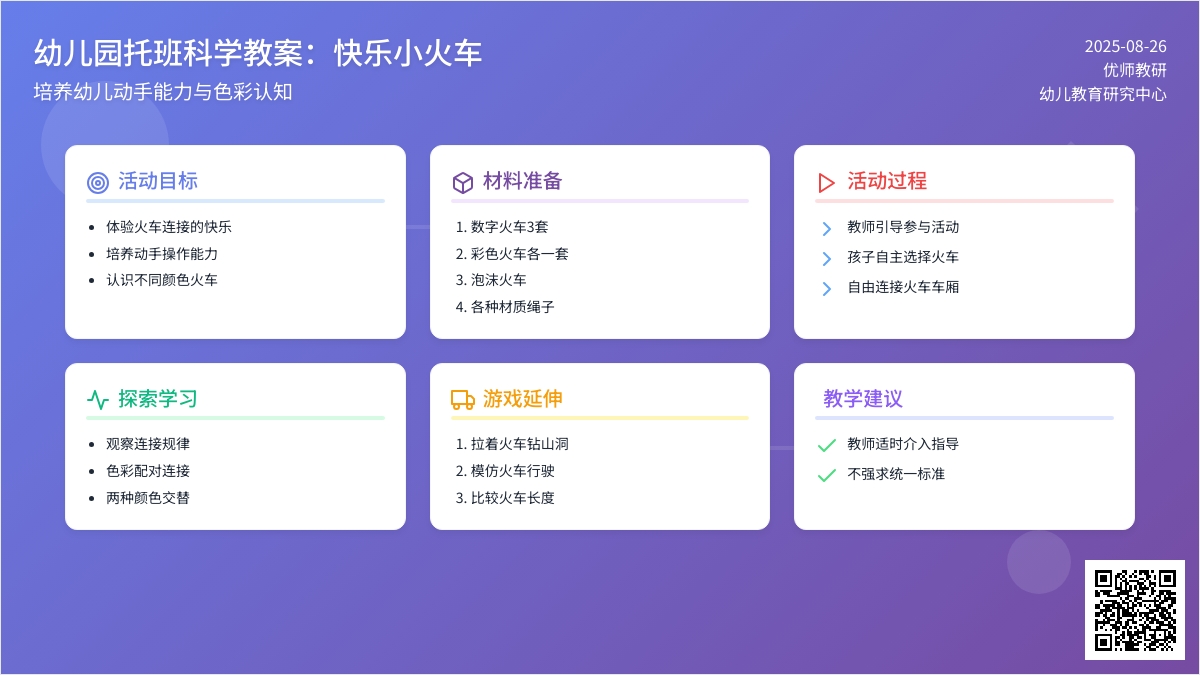 幼儿园托班科学教案：快乐小火车