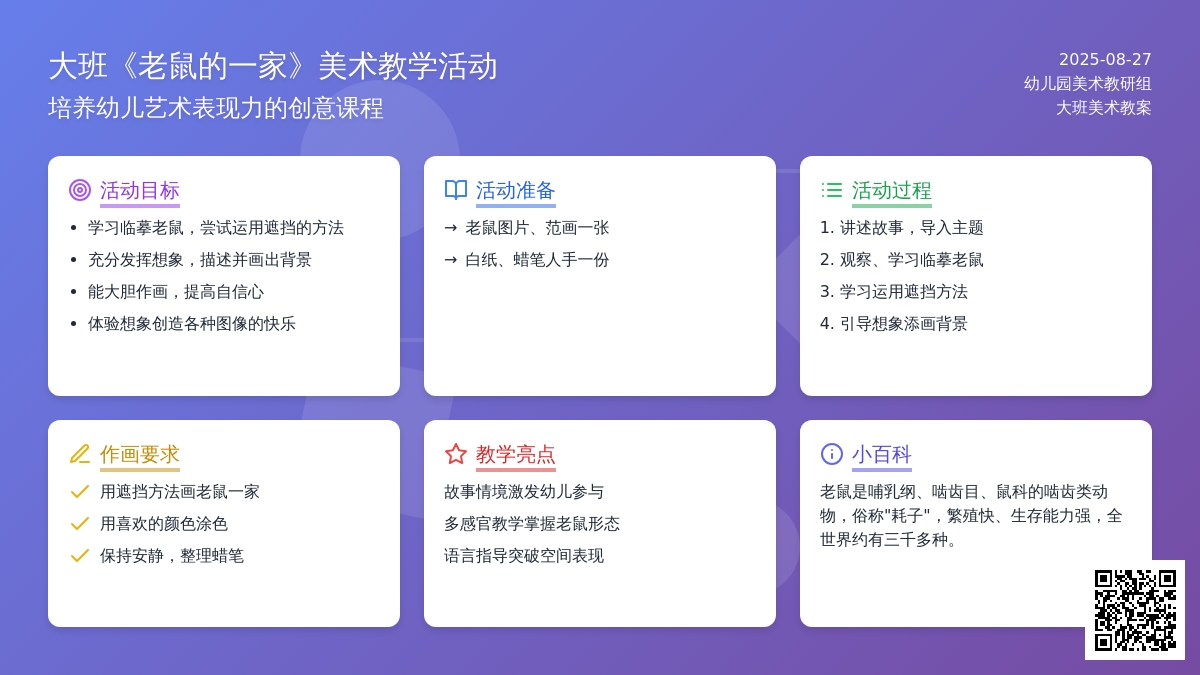 幼儿园大班教案《老鼠的一家》含反思