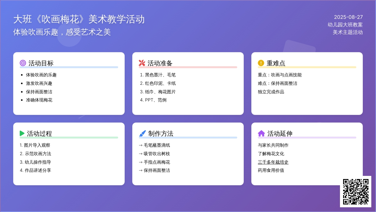 幼儿园大班教案《吹画梅花》