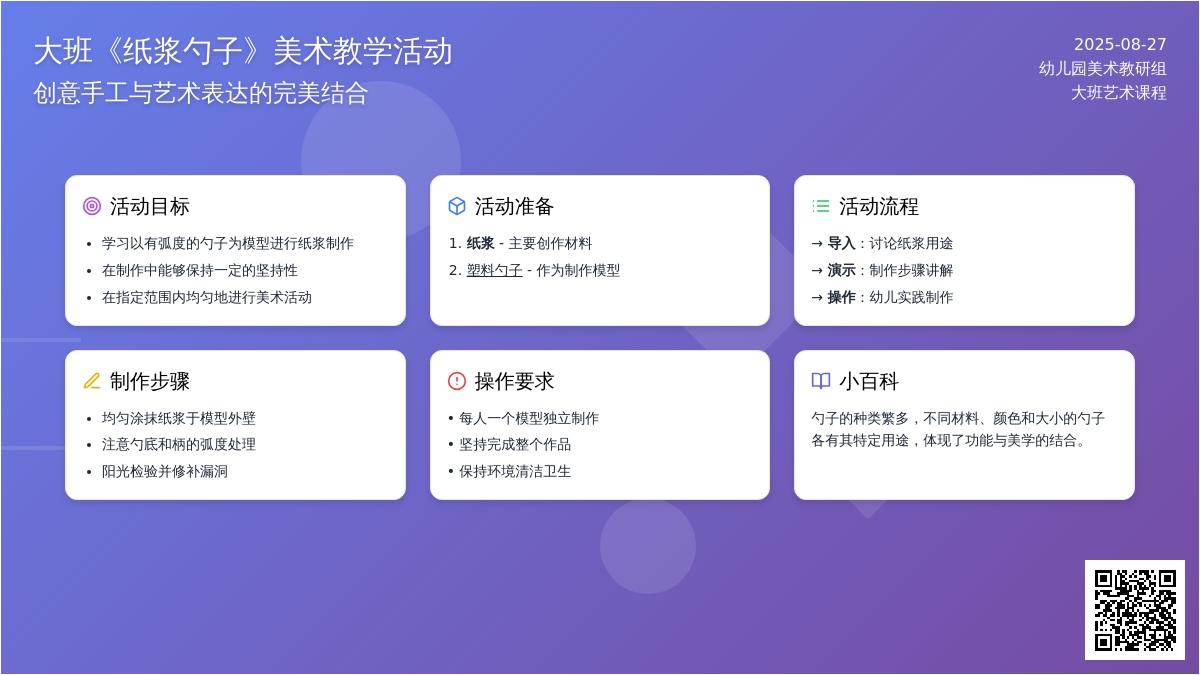 幼儿园大班教案《纸浆勺子》