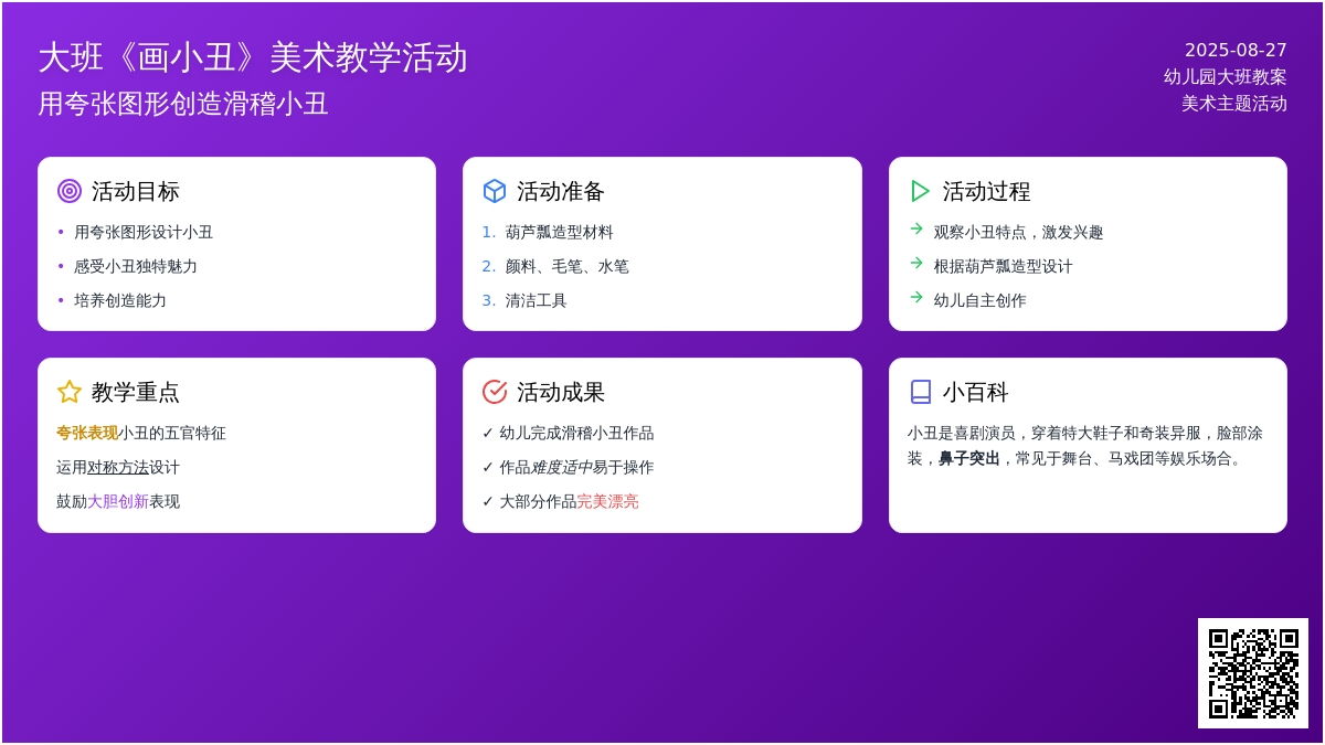 幼儿园大班教案《画小丑》含反思